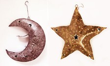 Hängender Mond/Stern Metall