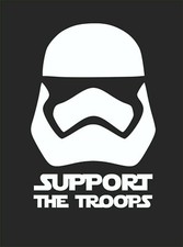 Star Wars Sticker "Support The Troops", weiß, 9x13 cm