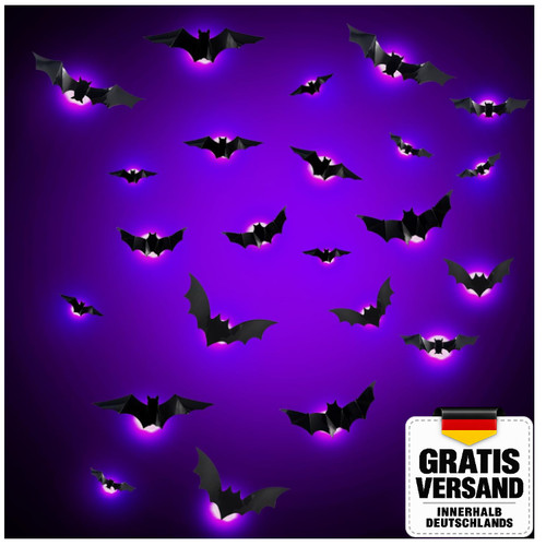 24x led fledermäuse lila - 24x,