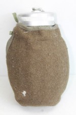 Alte Aluminium Wasserflasche Feldflasche Trinkflasche mit Bezug Wz.37 0,75L WP
