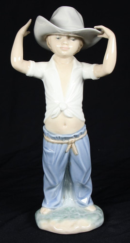 Cowboy mit hut porzellan - hut, figur