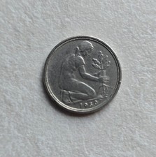Rarität 50 Pfennig Umlaufmünze BRD Prägestätte "G" 1950 "Bank Deutscher Länder"