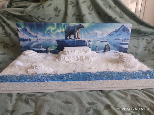 Diorama platte eisbär - diorama-platte,