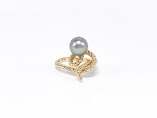 Vintage Damen Schmuck Goldschmuck | Tahiti Perle Gold Ring GR 51 | 14 Karat 585K