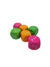 relaxdays 10024997 Schaumstoffwürfel grün, orange, pink,6 St. Anti Stress Bälle