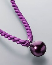 Schmuck Anhänger Seidenkordel lila Silber 925 rhodiniert MK-Perle 16mm Ä3966