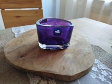 Teelichtglas Teelichthalter lila tablelight lilac organic von Leonardo neuwertig