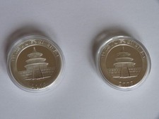 10 Yuan Silber 1 OZ CHINA PANDA 2008 und 2009  in Kapseln