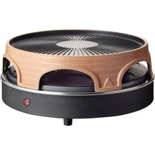 Emerio PO-113255.4 Kombi-Pizza Ofen Raclette terracotta/schwarz 1500W 6 Personen