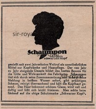 Schaumpon - Schwarzkopf - 1924 - Historische Shampoo Werbung ~8x9cm -