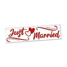 Just Married Magnetschild Auto Brautpaar Hochzeitsdeko Magnetfolie Geschenkidee