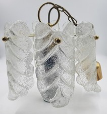 JBS Joseph Brumberg Deckenlampe Eisglas Carl Fagerlund Glas Messing 70er