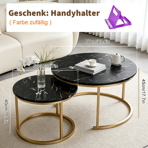 Couchtisch rund 2er set - couchtisch,