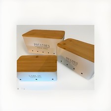 3-teilige Gemüse-Aufbewahrungsbox mit Belüftung– Zwiebeln,Knoblauch & Kartoffeln
