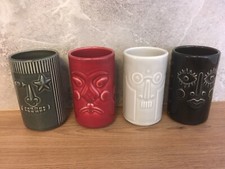 4 IKEA Frekvens Becher Tassen Tiki Totempfahl Totem Gesicht Kopf Design M. Vinka