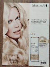 ORIGINAL REKLAME WERBUNG  2014 SCHWARZKOPF Shampoo Claudia Schiffer