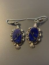 Ohrgehänge 925 Silber mit Lapis Lazuli - Vintage