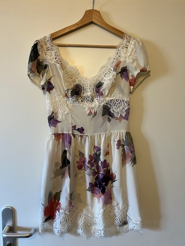 Vintage seidenkleid mit spitze - seidenkleid,