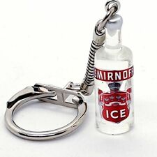 Handgefertigter SMIRNOFF ICE WODKA FLASCHENSCHLÜSSELRING Miniatur SCHLÜSSELANHÄNGER Pub GETRÄNK Mini