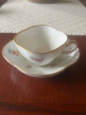 Meissen, Meißen, Kaffeetasse und Untertasse mit Goldrand