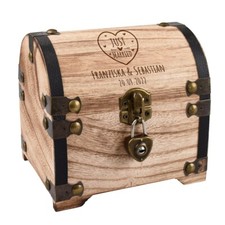 Holz Schatztruhe mit Gravur