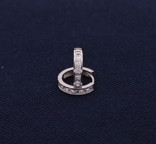 Diamonique princess cut huggie - diamonique,