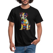P.D. Moreno Jack Russel Welpe mit Brille Männer T-Shirt