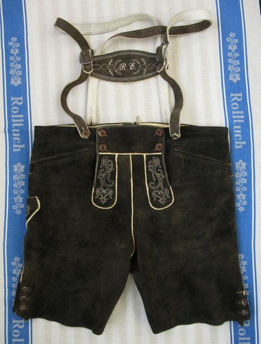 Bestickte braune lederhose - braune,