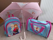 Disney Frozen Set – Kindergartenrucksack, Sporttasche & Regenschirm