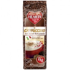 HEARTS Cappuccino mit feiner Kakaonote 20 x 1kg - Vorratspackung für Großfamilie