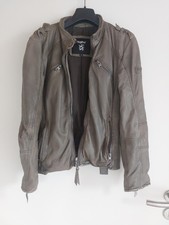 Tigha Lederjacke Damen Grau 34