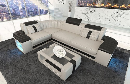 Ecksofa leder couch ledersofa - leder,
