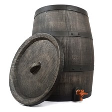 YERD Regen tonne Wasser tank Fass 140 Liter 3/4" Auslaufhahn Holz Barrik Optik