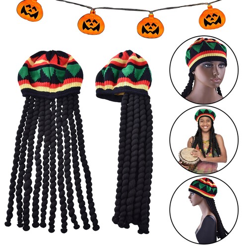 Rasta mütze mit dreadlocks - mütze,