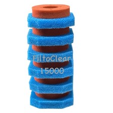 KH Filterschwammset Filtoclear 15000 Filter 6x blau/ 6x rot passend für Oase 