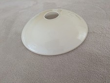 Alt Lampenschirm Ersatzglas Schale Milchglas gelblich innen weiß