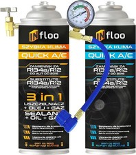 Starter Set Kältemittel Ersatzgas R134A + 3in1 Öl und Dichtmittel+ Füllschlauch