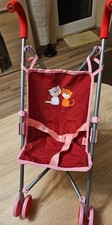 Puppenbuggy Jule , Kinder Puppenwagen, Buggy, rosa/rot, Katzen,  HABA,  wie Neu!