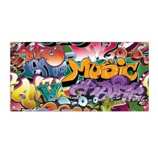 banjado Wandgarderobe Flur Echtglas 80x40cm Garderobe mit 5 Haken Graffiti