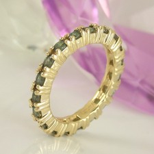 Ring Memory 375 Gelbgold 9K 19 Prasiolith Edelsteine - grüner Amethyst - Gr. 53