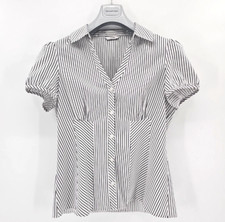 George Damen Hemd Business Bluse Kurzarm Schick mit Streifen in Gr. 44 NEU