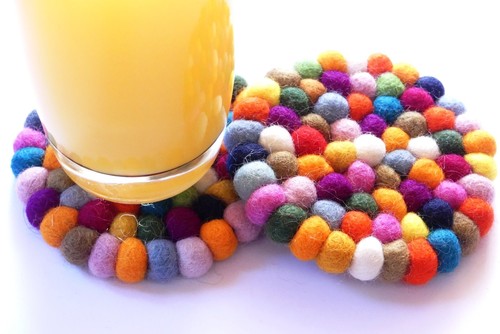 Filz glasuntersetzer bunt - 1,