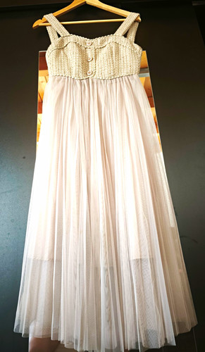 Damen trägerkleid lang - trägerkleid, beige