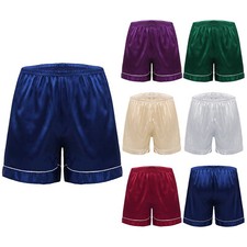 DE Herren Schlafanzug Shorts Silky Satin Pyjama Boxershorts Lightweight Loose-
