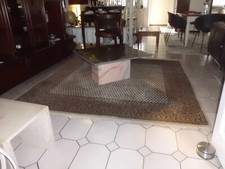 chicer Granittisch gebraucht 80 x 80 cm  Nero Assoluto und Estremoz Marmor