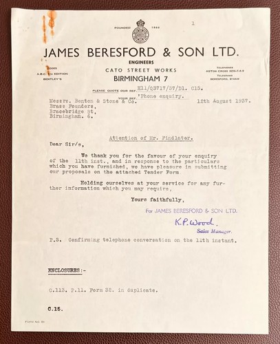 1937 james beresford - james, son