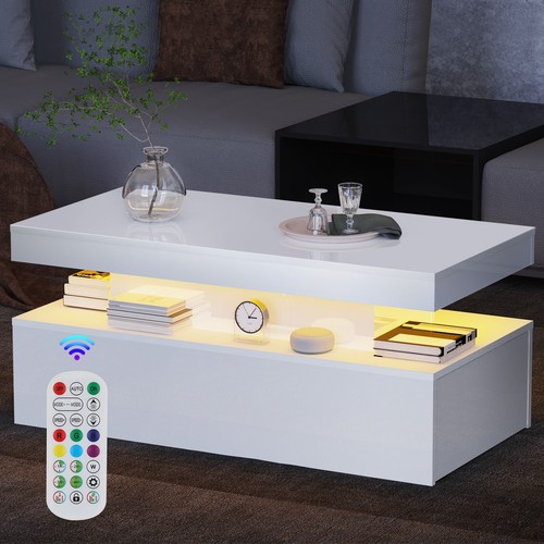 Couchtisch hochglanz rgb led - couchtisch,