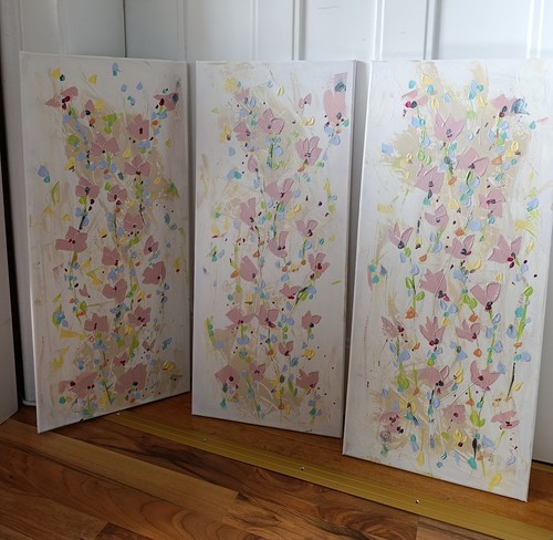 Abstrakte blumenbilder set - abstrakte,