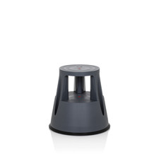 hjh OFFICE Tritthocker Rollhocker Rolltritt Kunststoff dunkelgrau TIO-M I 150kg