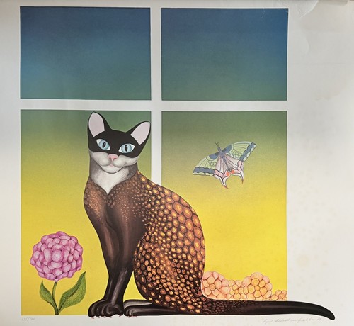 Kunstdruck katze fenster - katze, am